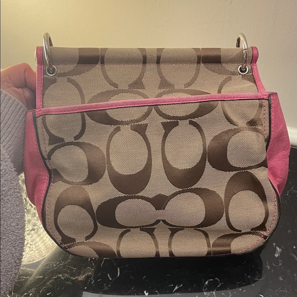 Coach Willis Pink & Brown 70th Anniversary Crossbody In Leather & Signature - Picture 13 of 13